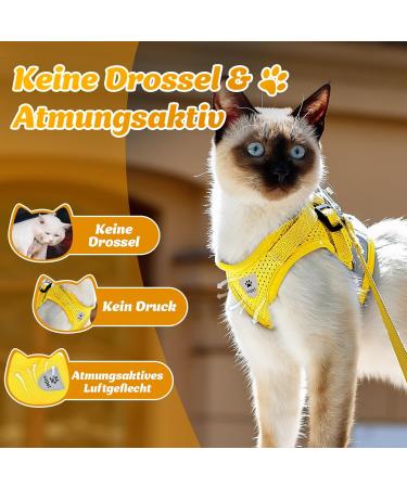 Supet Cat Dishes: Soft Yellow Cat Vest for Kittens & Small Dogs (M 33-38 cm) | International Shipping - Buy Online on GoSupps.com