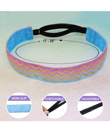 FROG SAC 5 Metallic Non Slip Headbands for Girls - Cute Adjustable Hair Accessories for Kids - Stars Zebra Cheetah Hearts Waves - Fashion Head Bands - Buy Online on GoSupps.com