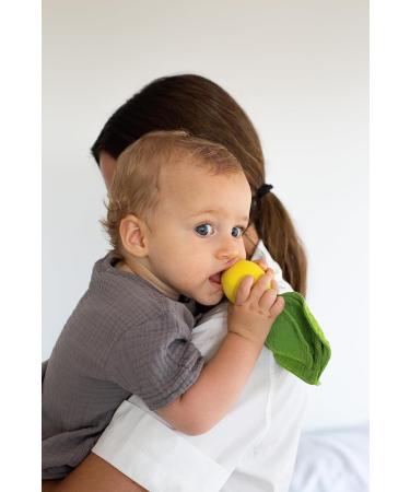 Oli & Carol Mini DouDou Teething Ring - Lemon Yellow Baby Toy | John Lemon - Buy Online on GoSupps.com