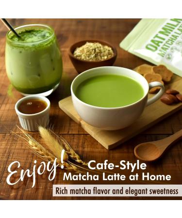 Japanese Oat Milk Matcha Latte Uji Matcha Ceremonial Grade with Oat Milk Instant Latte Mix Dairy-Free 100% Plant Based Vegan No Refined Sugar Made in Japan 100g YAMASAN  - Buy Online on GoSupps.com