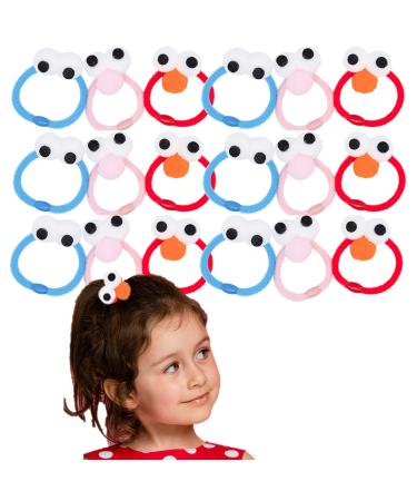 BELOF 18 pcs cute hair accessories toddler hair tie bands for girls pom Ponytail holder Hair Ties for kids elastic hair ties Birthday Party Favors Supplies  red  blue  pink