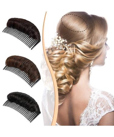 3-Piece Hair Bun Clip & Styling Insert Tool Set for Women - Black, Light Brown, Dark Brown - Buy Online on GoSupps.com