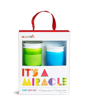Munchkin It's a Miracle! 360 Sippy Cup Gift Set - Blue/Green 10 Ounce + 14 Ounce - Buy Online on GoSupps.com