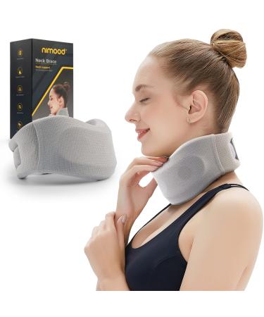 Neck Brace Cervical Collar for Sleeping Neck Support Brace for Neck Pain Relief Soft Foam Wraps Keep Vertebrae Stable and Aligned for Relief of Cervical Spine Pressure for Women & Men (Gray-L Size) Gray_L