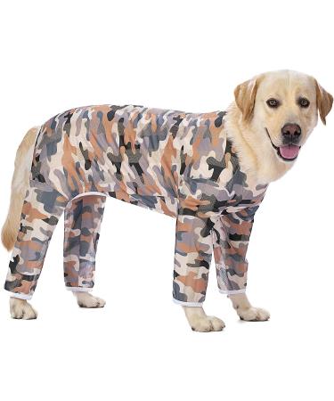 Miaododo Lightweight Recovery Suit for Large Medium Dogs - Camouflage Dog T-Shirt for Wound Protection & Shedding Control - Buy Online on GoSupps.com