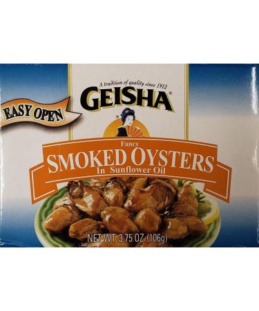 Geisha Fancy Smoked Oysters In Cottonseed Oil 3.75 Oz Cans