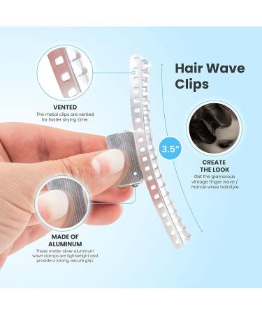 Hair Wave Clips Set - 10 Aluminum 3.5 Inch Butterfly Wave Setting Clips for Finger Wave & Marcel Wave Hairstyles - Wave Clamps Pack of 10 - Buy Online on GoSupps.com