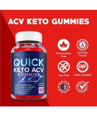 Quick Keto Gummies - Vegan Formula for Weight Loss with ACV, Vitamin B12, Beet Root Juice - 60 Gummies - Buy Online on GoSupps.com