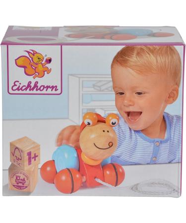 Eichhorn Pull-Along Toy Snail - 15cm FSC Certified Birch Wood | International Shipping Available - Buy Online on GoSupps.com