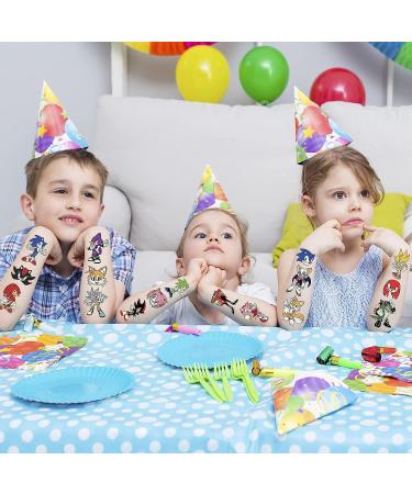 Sonic Birthday Party Supplies - 60PCS Temporary Tattoos for Kids | Cute Sonic Fake Tattoos Stickers for Boys & Girls | Cartoon Party Decorations & Favors - Buy Online on GoSupps.com