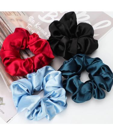Shop Kameun 4-Piece Silk Scrunchies | Colorful Hair Ties for Women & Girls | Eco-Friendly Elastic Ponytail Holders - Buy Online on GoSupps.com