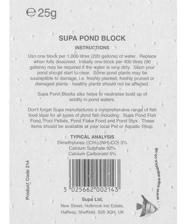 Supa Anti Algae Block The Block Slowly Dissolves Releasing Di-Methyl Urea Into The Pond Water Clearing Algae From Ponds. - Buy Online on GoSupps.com
