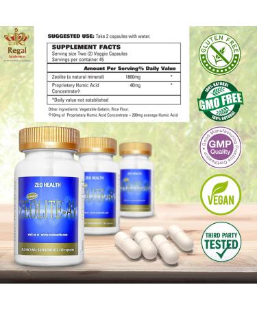 Zeolite AV Capsules - Immune System Booster with Humic Acid | Trace Minerals & Electrolyte Replenishment | Energy & Sleep Support (90 Count) - Buy Online on GoSupps.com