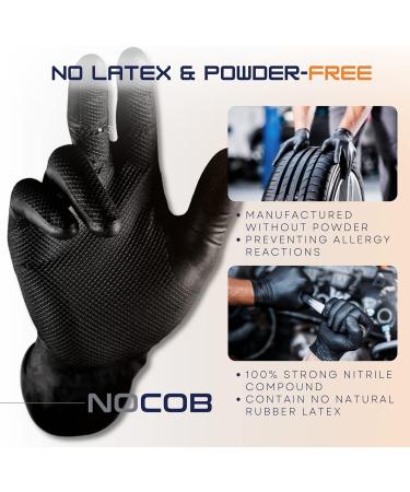NOCOB Black Nitrile Disposable Gloves - (Raised Diamond Texture Grip) 6 Mil Thickness Latex and Powder Free (XXL 500 count) - Buy Online on GoSupps.com