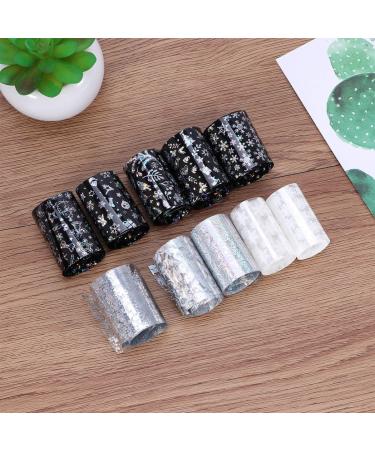 Lurrose Christmas Nail Foil 10 Rolls Deer Snowflake Christmas Nail Foil Transfer Sticker Manicure Nail Decals for Women Girls (Silver) - Buy Online on GoSupps.com