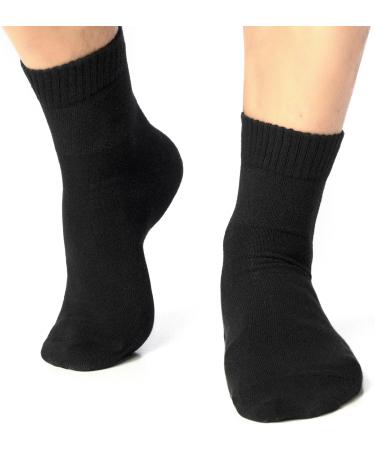 Men's Bamboo Diabetic Ankle Socks - Soft, Seamless, Non-Binding - 5 Pairs (11-13, Black) - Buy Online on GoSupps.com