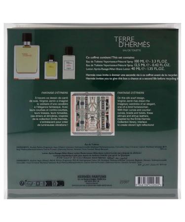 Hermes Terre Dhermes for Men - 3 Pc Gift Set 3.3oz EDT Spray 0.42oz EDT Spray 1.35oz After Shave Lotion - Buy Online on GoSupps.com