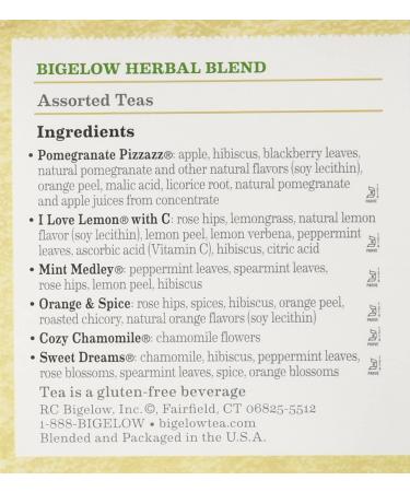 Bigelow Assorted Herb Tea - 6 Varieties, 36 Bags Total (2 Packs of 18) - Buy Online on GoSupps.com