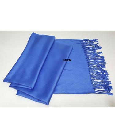 GFM Smooth Shiny Surface Pashmina Style Scarf - Blue (L9) - Buy Online on GoSupps.com
