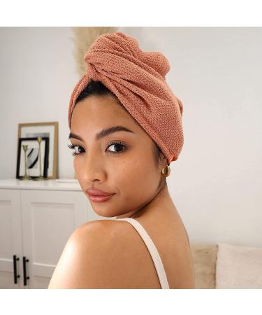 AQUIS COPPER SURE Rapid Dry Microfiber Hair Wrap - Button-Loop Closure - Ultra-Absorbent & Clean Towel Technology - Buy Online on GoSupps.com