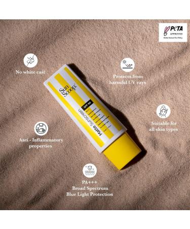 Matte Sunscreen Cream SPF 60 - No White Cast Ultra-Lightweight & Quick-Absorbing for All Skin Types - Water & Sweat Resistant - 45 gm - Buy Online on GoSupps.com