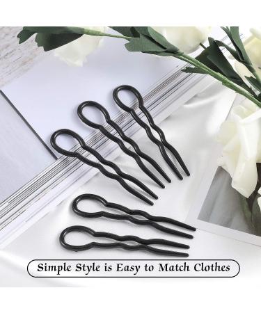 24 Piece Black Plastic Hair Pins U Shaped Grip Clips for Women and Girls | Bobby Pins Hairstyle Accessories - Buy Online on GoSupps.com