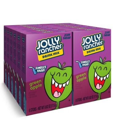 Jolly Rancher Singles To Go Powdered Drink Mix, Green Apple, 72 Total Servings, Sugar-Free Drink Powder, Just Add Water, 0.62 Ounce (Pack of 12)