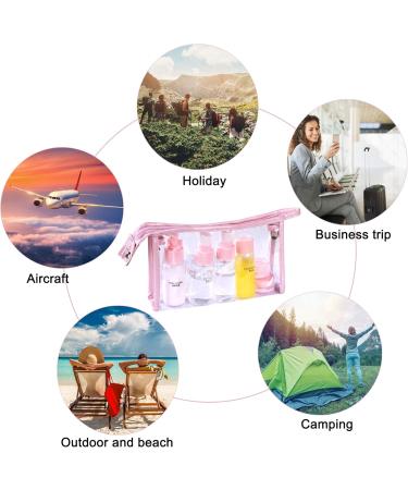 12-Piece Empty Trip Bottles Set | Refillable Small Cosmetics Containers for Air Travel | Transparent Bag for Shampoo & Liquid - Perfect Flight Accessories - Buy Online on GoSupps.com