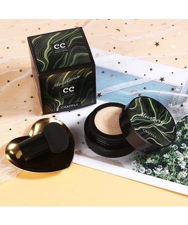 2 PCS Air Cushion CC Cream Set with Foundation Brushes and Mushroom Makeup Sponge - Natural Moisturizing Concealer for Bright Long-Lasting Makeup - Buy Online on GoSupps.com