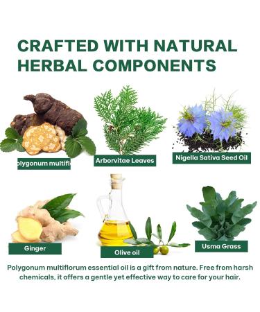 Natural Polygonum Multiflorum Hair Essential Oil | Nourish Scalp Strengthen Roots & Promote Hair Growth for Men & Women - Buy Online on GoSupps.com