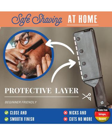 Homie Patented Straight Edge Razor for Men | Close Shaving with 11 Disposable Blades | Easy-to-Use Single Edge Razor with Safety Lock | Premium Barber White Quality - Buy Online on GoSupps.com