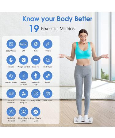 PICOOC Smart Scale - Digital Bathroom Scale with 14+ Body Compositions & Smartphone App Sync - Highly Precise White Body Composition Analyzer - BMI AI Analyzer - Buy Online on GoSupps.com