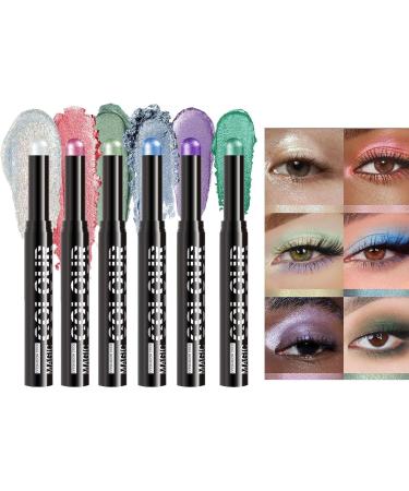 Eye Makeup Stick Eye Makeup Stick with Applicator Glossy 6 Pack Durable Waterproof Makeup Stick for Travel Birthday Daily Use Women Cosmetics Girls Beauty Vacation - Buy Online on GoSupps.com