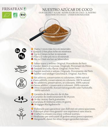 Frisafran Organic Coconut Blossom Sugar - 1kg | Premium Coconut Sugar for Baking & Sweetening - Buy Online on GoSupps.com