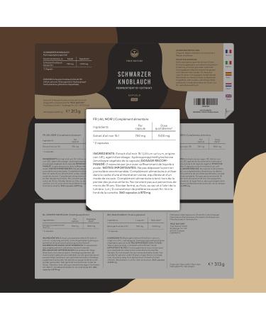 Fermented Black Garlic - 22500mg/day extra concentrated (15:1) - 360 Capsules Vegan - Immunity Heart Health & Blood Circulation - S-Allylcysteine - Without: Additives Gluten&Lactose - TRUE NATURE - Buy Online on GoSupps.com