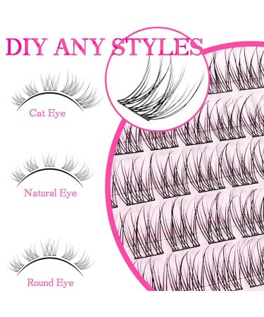 Buy C Curl Lash Clusters 9-12mm | Wispy Natural Eyelash Extensions | 96pcs Thin Band Short False Eyelashes - Buy Online on GoSupps.com