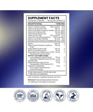 Research Verified Eye Health - Nourish and Protect Eyes and Vision, Support Healthy Retina, Improve Blood Supply to Eyes - Vitamins A, B, C, and E - 360 Capsules - 6 Month Supply - Made in The USA 180 Count (Pack of 2) - Buy Online on GoSupps.com