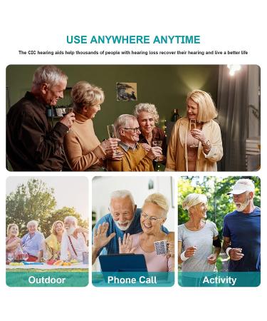 Invisible Digital Rechargeable Hearing Aids for Seniors with Severe Hearing Loss - Noise Cancelling Amplifier (Blue-Red) - Buy Online on GoSupps.com