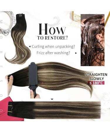Moresoo Ombre Clip-In Hair Extensions | Remy Real Hair Balayage #1B/3/27 - 30 cm 5pcs 70g Silky Soft - Buy Online on GoSupps.com
