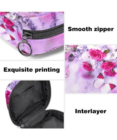 Floral Menstrual Cup & Sanitary Napkin Storage Bag - Roses & Butterfly Design | Portable Menstruation Pads Pouch for Girls & Women (Color 2) - Buy Online on GoSupps.com