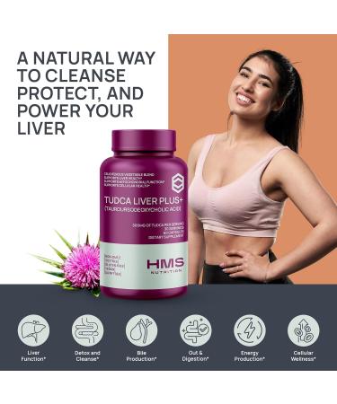 TUDCA Liver Plus+ Liver Support Supplement for Liver Cleanse with Milk Thistle Seed Extract Vitamin B12 Folate Tudca Bile Salt Supplement (Tauroursodeoxycholic Acid) 60 Capsules 1 Month Supply - Buy Online on GoSupps.com