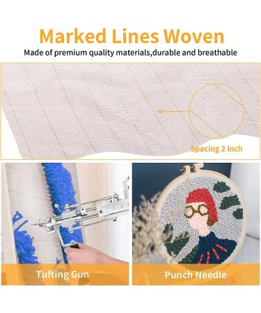 59x39.4inch Tufting Cloth Monk Fabric with Marked Lines - Punch Needle Tufting Gun White | Shop Now - Buy Online on GoSupps.com