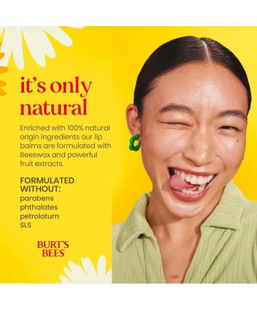 Burt's Bees 100% Natural Moisturizing Lip Balm Pomegranate with Beeswax and Fruit Extracts - 2 Tubes - Buy Online on GoSupps.com