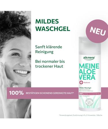  Alkmene alkmene Gentle Facial Cleansing Gel Aloe Vera with Hyaluronic Acid 200ml - Vegan Face Wash for Normal & Dry Skin - Facial Cleansing Gel - 6 Pack - Buy Online on GoSupps.com