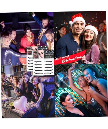 Glitter Eyeliner Stickers - 10 Pairs Reusable Waterproof Adhesive Stickers for Party Dress Up - Silver - Buy Online on GoSupps.com