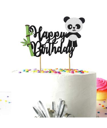 Seyal Birthday Party Decoration Panda Happy Birthday Cake Topper Small