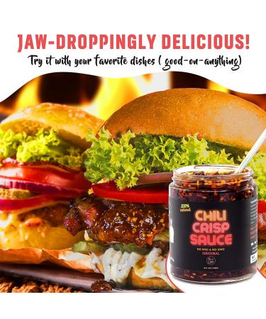 Sauce Up 100% Natural Artisan Chili-Crisp 6oz - Vegan Keto GF Chili Oil/Sauce - Crafted in NYC - Flavor Bomb with 13 Premium Ingredients (Hot Sweet Crispy Umami Smoky Savory) - Zero Msg - Good on Anything (Original) - Buy Online on GoSupps.com