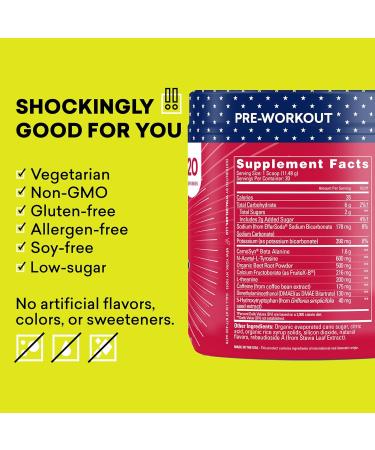 EBOOST POW Natural Pre Workout Powder - 20 Servings - Patriot Pop - Pre Workout Supplement for Performance Joint Mobility Support Energy Focus - Men & Women - Non-GMO Gluten-Free No Creatine Patriot Pop 20 Servings (Pa  - Buy Online on GoSupps.com