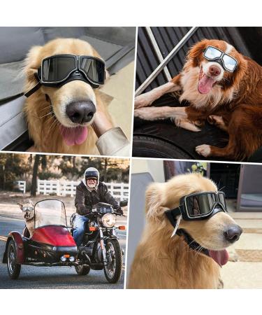 Petleso Adjustable UV Protective Dog Glasses for Large Dogs - Cool Motorcycle Style Sunglasses for Medium/Large Breeds - Buy Online on GoSupps.com