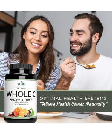 Optimal Health Systems Whole C Chewable | Potent Vitamin C from Whole Foods | Acerola Cherry Orange Fruit & Black Currant + Bioflavenoids | 60 Tablets - Buy Online on GoSupps.com